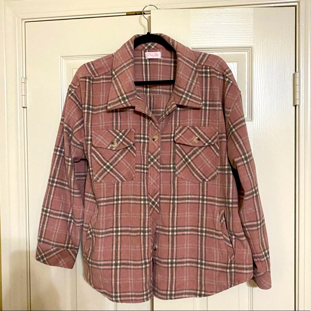 Pink lily boutique shacket